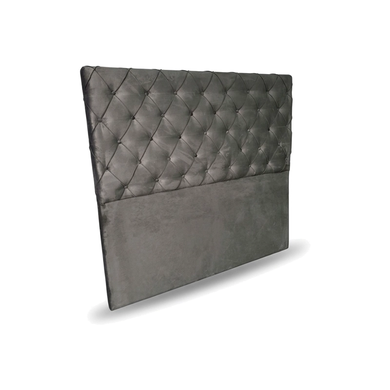 CAMA EUROPEA CON RESPALDO CAPITONE NISETH TELA FELPA COLOR CAFE  2 PLAZAS COLCHON 21 CM - 3