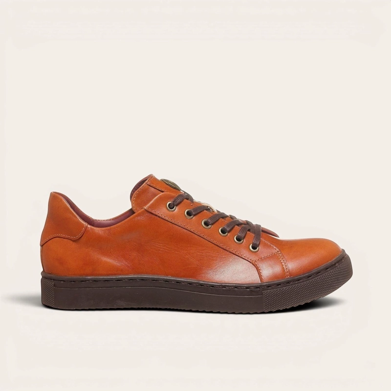 ZAPATILLA DE CUERO ORIGINAL TRONADOR OLKI - CURRY/CHOCOLATE - 3