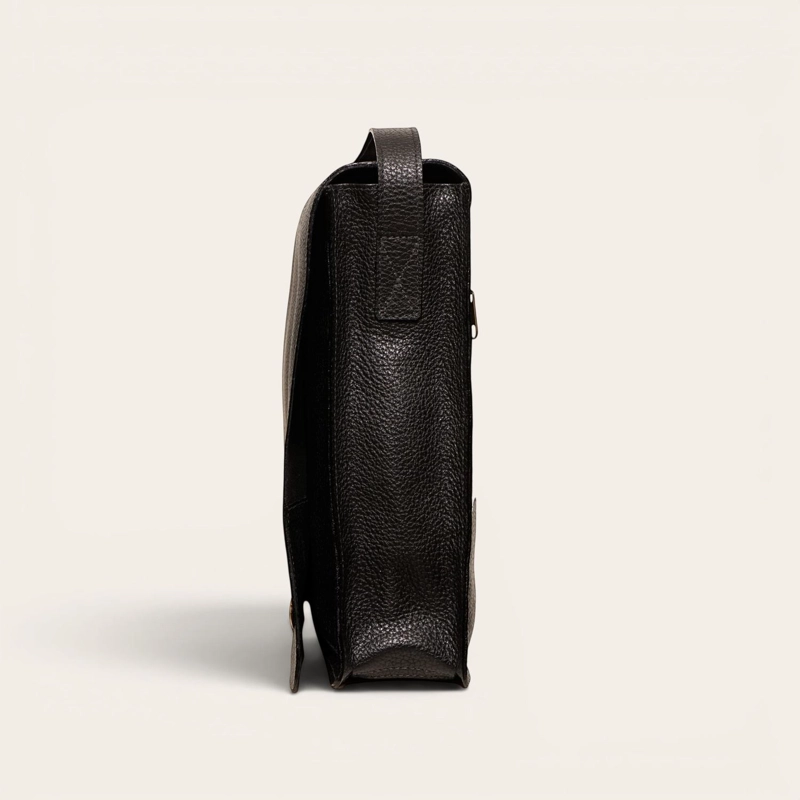 BANDOLERA BOLSO DE CUERO UNISEX LAUTARO OLKI - NEGRO FLOATED - 6