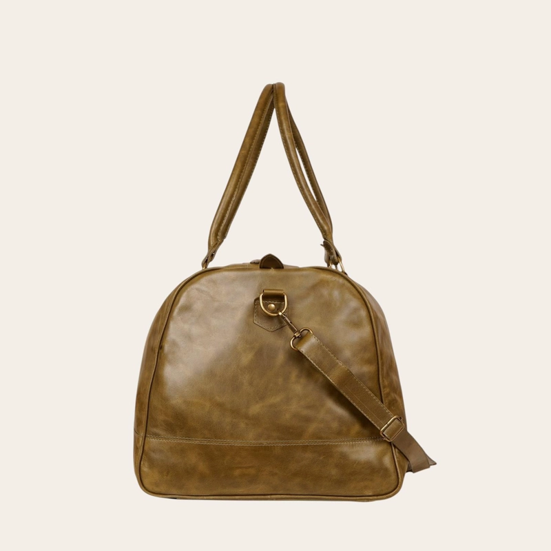 BOLSO DE VIAJE EN CUERO NATURAL FUTALEUFU OLKI - VERDE - 4