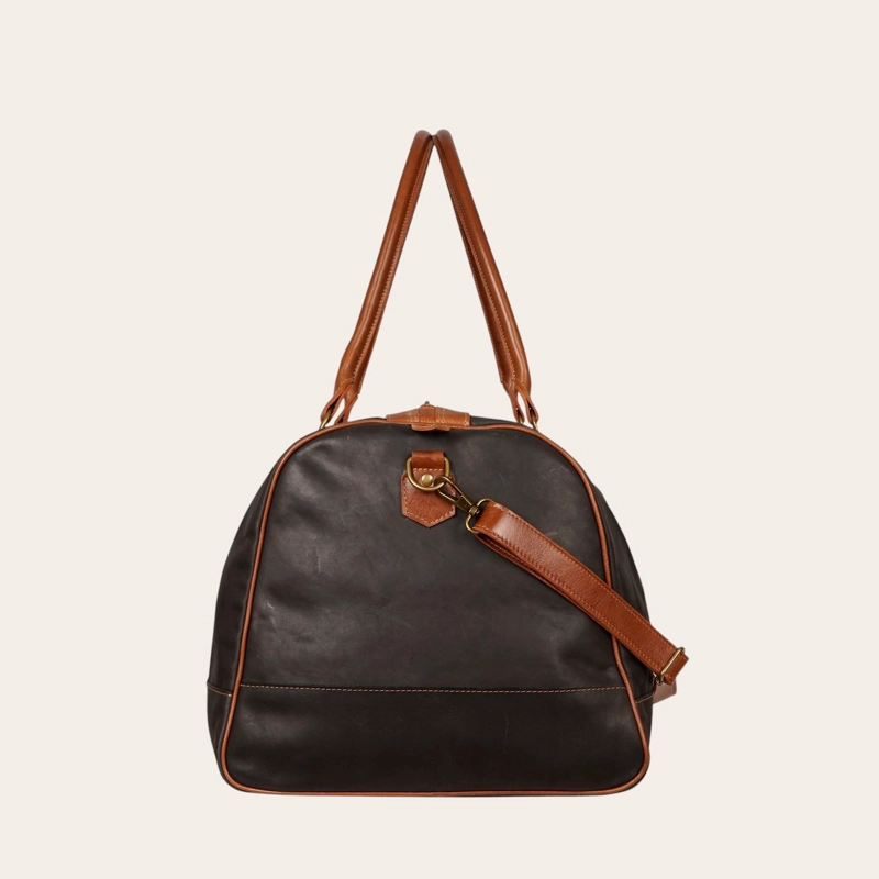 BOLSO DE VIAJE EN CUERO NATURAL FUTALEUFU OLKI - NEGRO APLICACION - 4