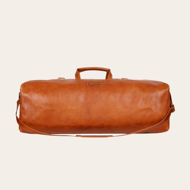 BOLSO DE VIAJE VERTICAL CUERO NATURAL YELCHO OLKI - CURRY - 3