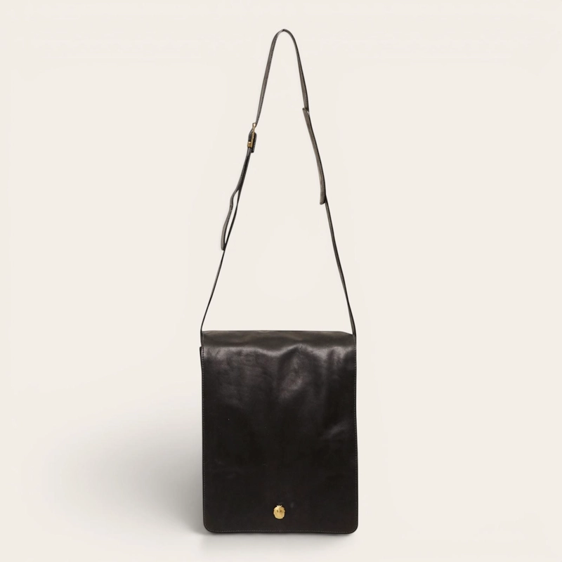 BANDOLERA BOLSO DE CUERO UNISEX LAUTARO OLKI - NEGRO - 3