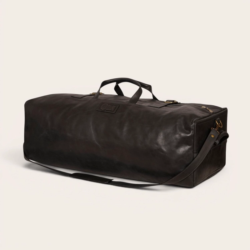 BOLSO DE VIAJE VERTICAL CUERO NATURAL YELCHO OLKI - NEGRO - 1