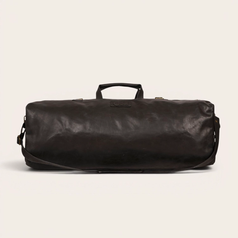 BOLSO DE VIAJE VERTICAL CUERO NATURAL YELCHO OLKI - NEGRO - 3