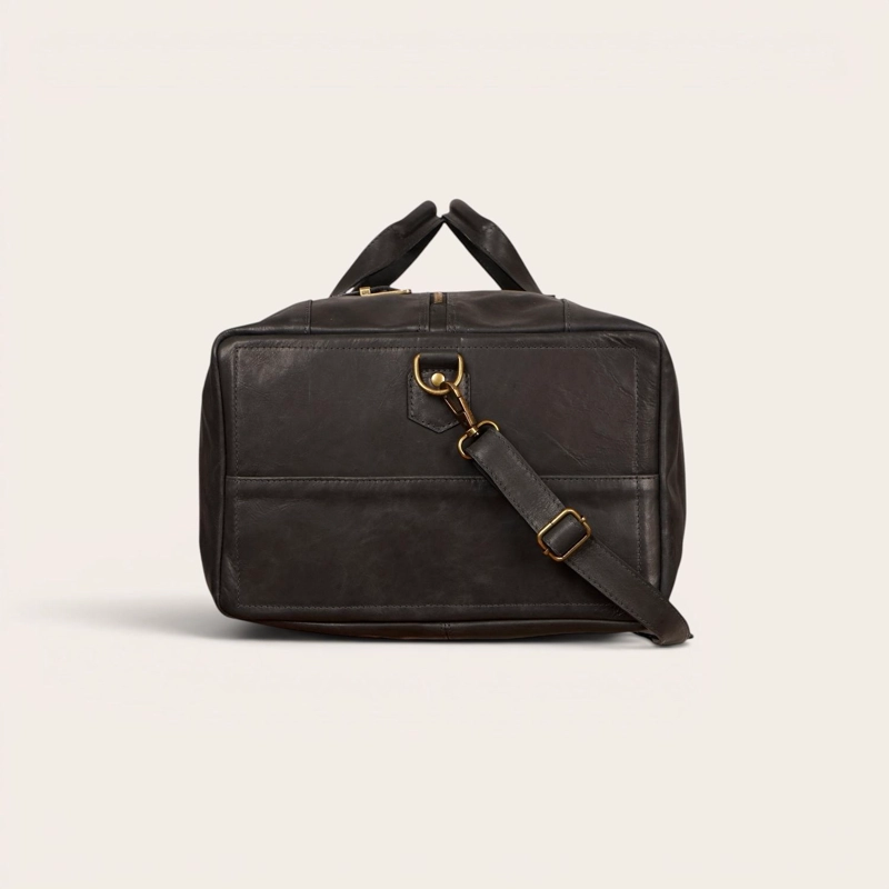 BOLSO DE VIAJE VERTICAL CUERO NATURAL YELCHO OLKI - NEGRO - 4