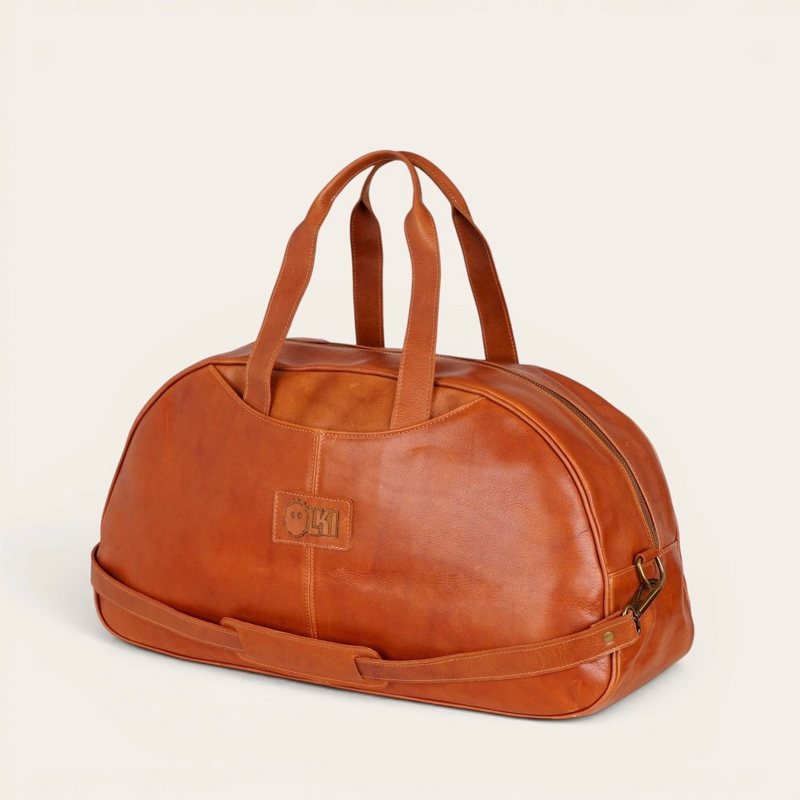 BOLSO GENUINO DE CUERO DEPORTIVO BAKER OLKI - CURRY - 1