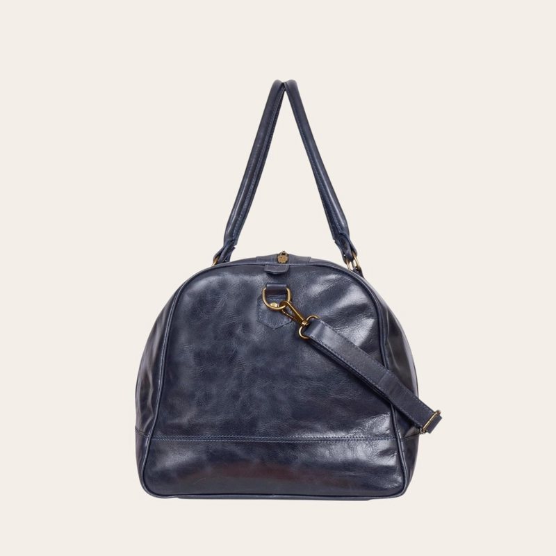 BOLSO DE VIAJE EN CUERO NATURAL FUTALEUFU OLKI - AZUL - 4
