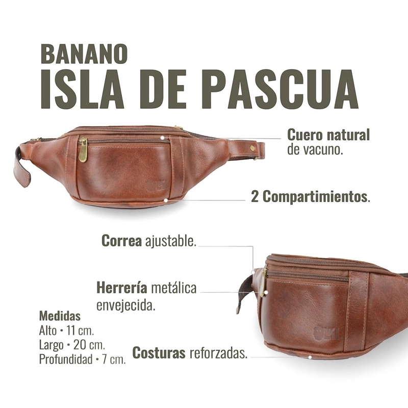 BANANO DE CUERO UNISEX ISLA DE PASCUA OLKI - CASTAÑO - 5