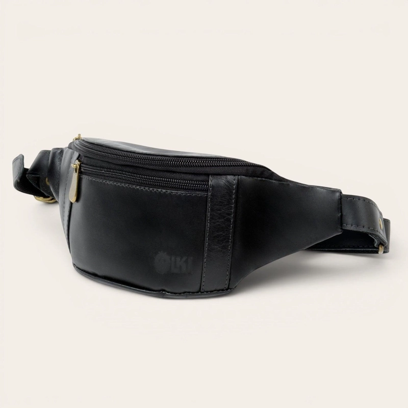 BANANO DE CUERO UNISEX ISLA DE PASCUA OLKI - NEGRO - 1