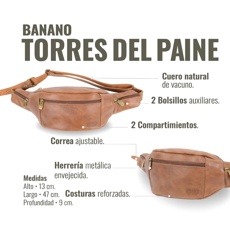 BANANO DE CUERO NATURAL TORRES DEL PAINE OLKI - CAFE - 5