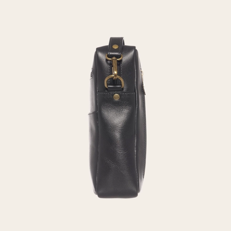 BANDOLERA DE CUERO NATURAL CAUTIN OLKI - NEGRO - 5