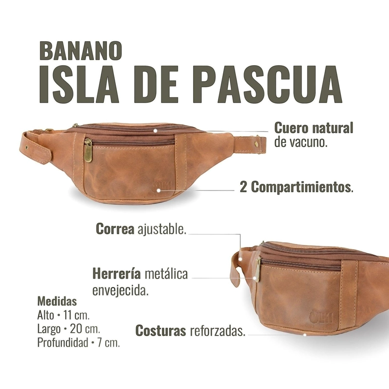 BANANO DE CUERO UNISEX ISLA DE PASCUA OLKI - CAFE - 5