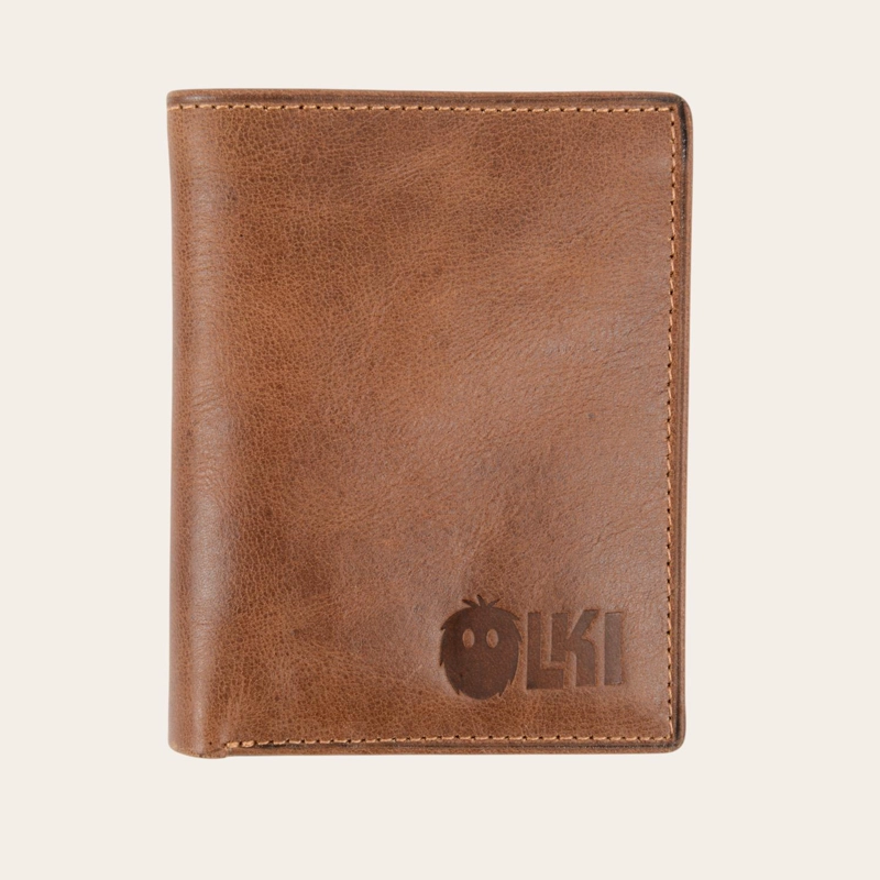 BILLETERA DE CUERO SLIMWALLET OLKI MAULE - CAFE - 1