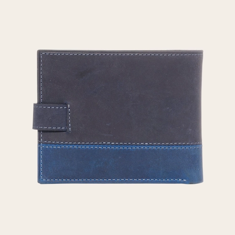 BILLETERA DE CUERO GENUINO CON PASADOR OLKI DALCAHUE - AZUL - 4