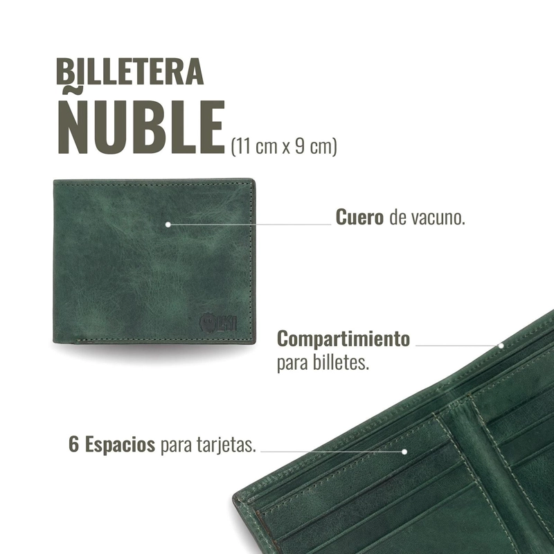 BILLETERA DE CUERO OLKI ÑUBLE - VERDE - 6