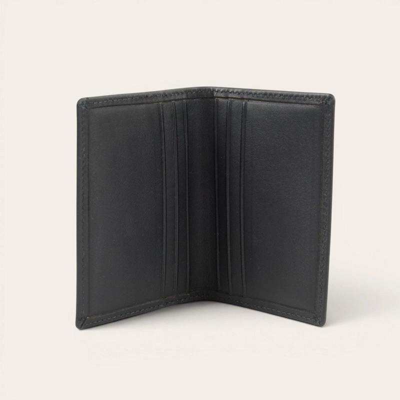 BILLETERA TARJETERO DE CUERO SLIMWALLET OLKI TINGUIRIRICA - NEGRO - 3