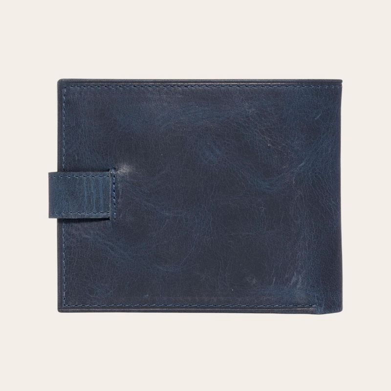 BILLETERA DE CUERO CON PASADOR OLKI LONTUE - AZUL - 5