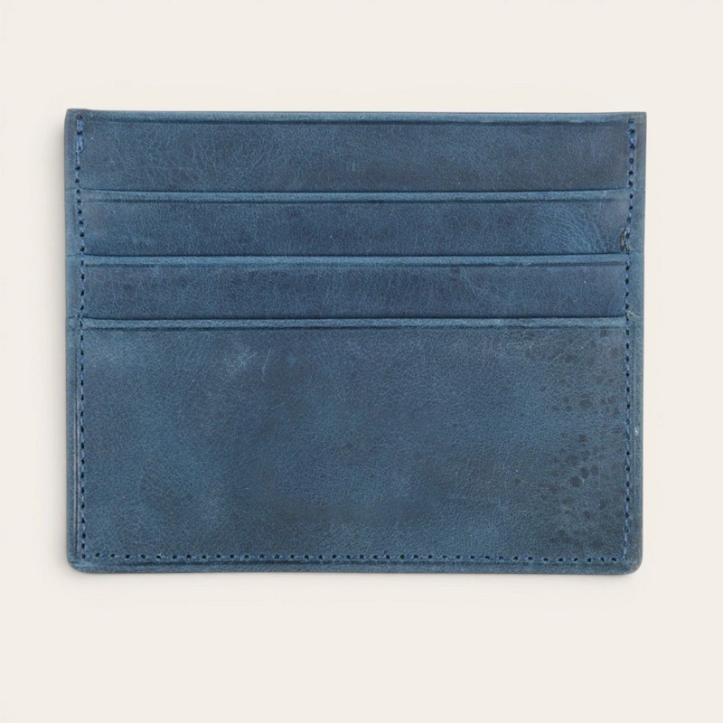 BILLETERA TARJETERO DE CUERO OLKI RAPEL - AZUL - 3