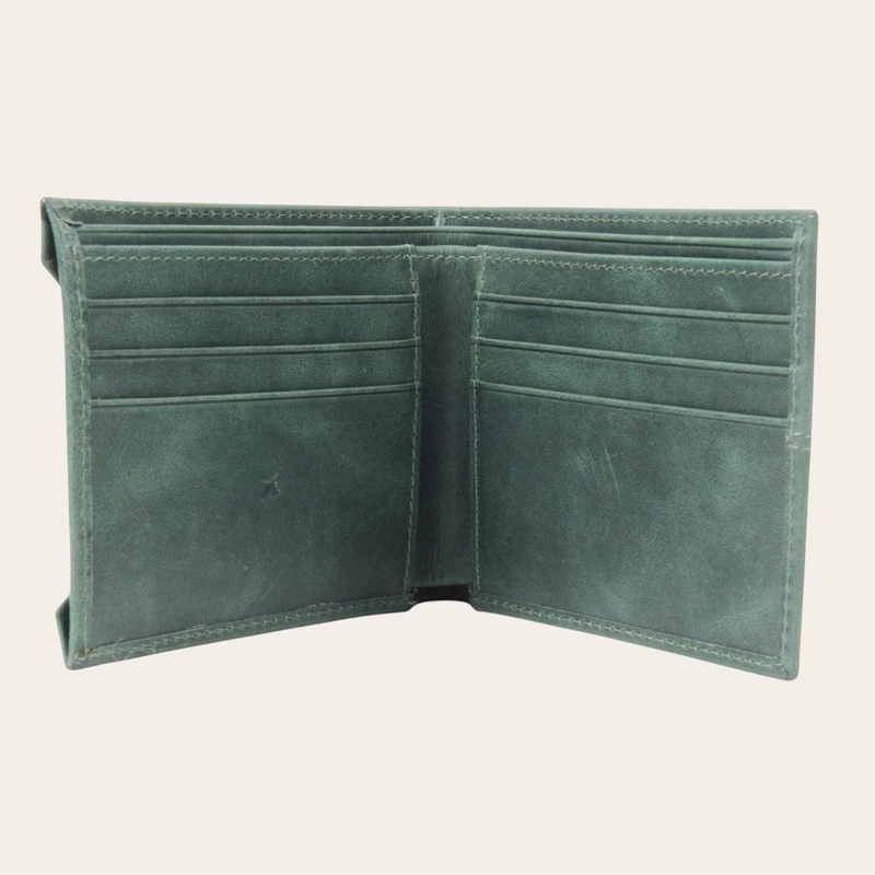 BILLETERA DE CUERO CON TARJETERO REMOVIBLE OLKI ANCOA - VERDE - 4