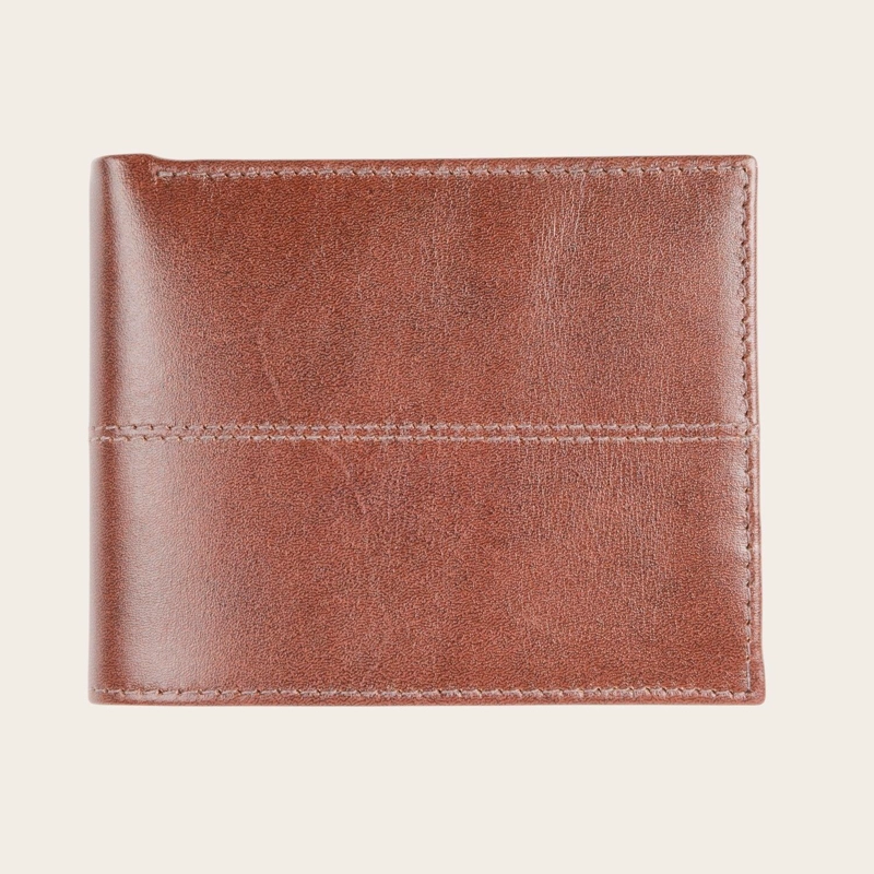 BILLETERA DE CUERO CON TARJETERO REMOVIBLE OLKI ANCOA - CASTAÑO - 5