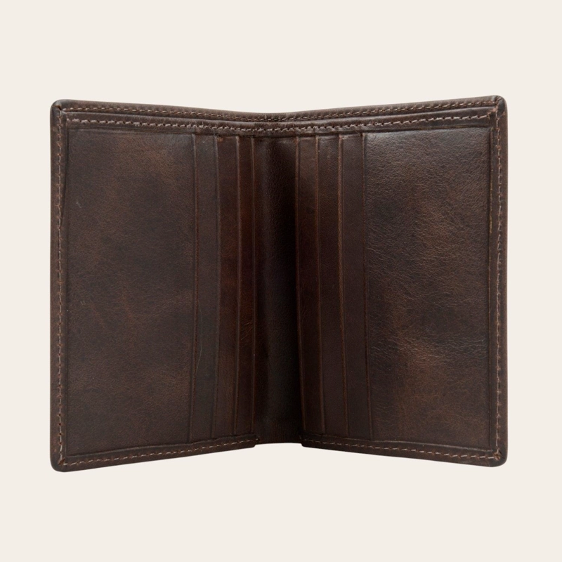 BILLETERA DE CUERO SLIMWALLET OLKI MAULE - CAFE  OSCURO - 3