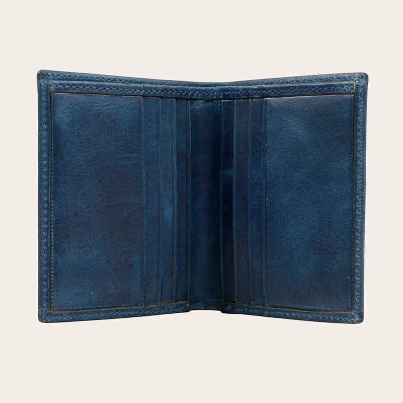 BILLETERA DE CUERO SLIMWALLET OLKI MAULE - AZUL - 3