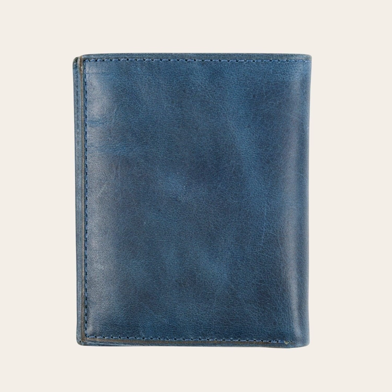 BILLETERA DE CUERO SLIMWALLET OLKI MAULE - AZUL - 4