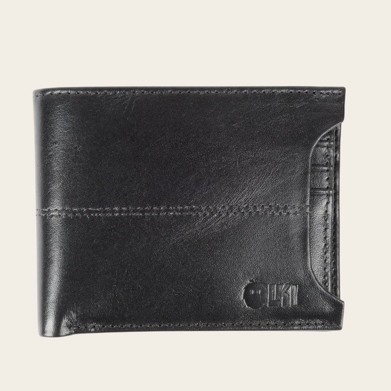 BILLETERA DE CUERO CON TARJETERO REMOVIBLE OLKI ANCOA - NEGRO - 1