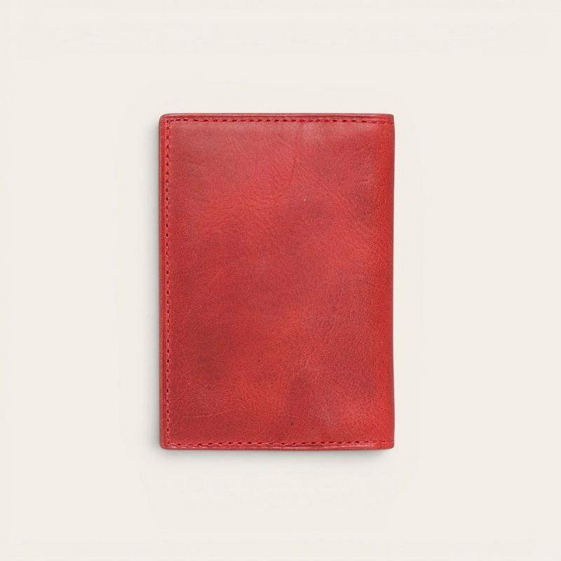 BILLETERA TARJETERO DE CUERO SLIMWALLET OLKI TINGUIRIRICA - ROJO - 3