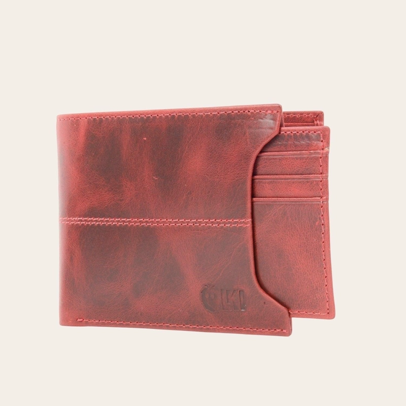 BILLETERA DE CUERO CON TARJETERO REMOVIBLE OLKI ANCOA - ROJO - 3