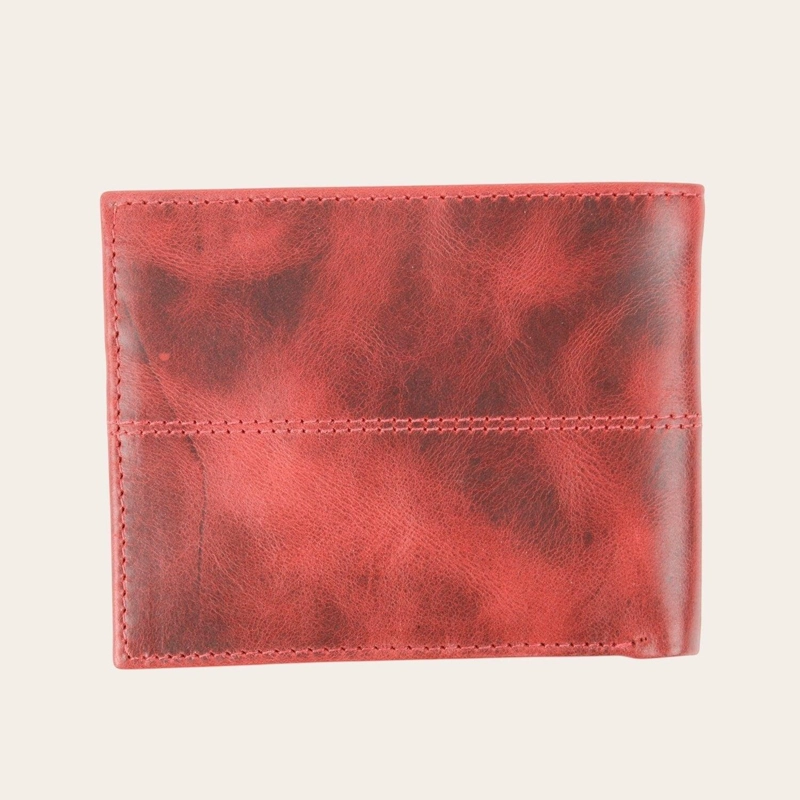 BILLETERA DE CUERO CON TARJETERO REMOVIBLE OLKI ANCOA - ROJO - 5