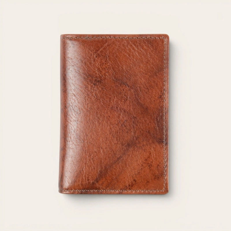BILLETERA TARJETERO DE CUERO SLIMWALLET OLKI TINGUIRIRICA - CASTAÑO - 3