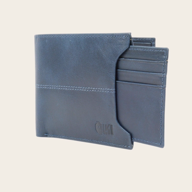 BILLETERA DE CUERO CON TARJETERO REMOVIBLE OLKI ANCOA - AZUL - 3