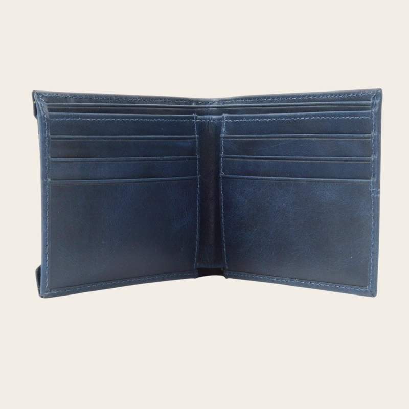 BILLETERA DE CUERO CON TARJETERO REMOVIBLE OLKI ANCOA - AZUL - 4