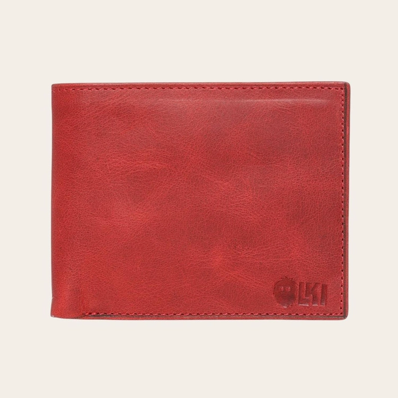 BILLETERA DE CUERO OLKI ÑUBLE - ROJO - 1