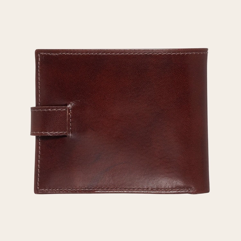 BILLETERA DE CUERO CON PASADOR OLKI LONTUE - CASTAÑO - 4