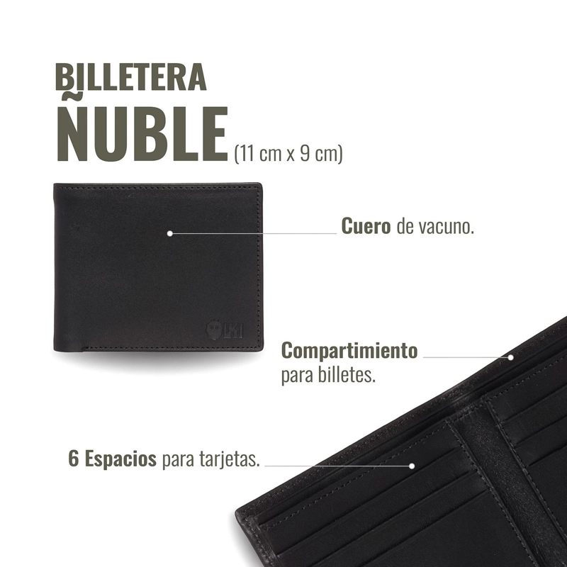 BILLETERA DE CUERO OLKI ÑUBLE - NEGRO - 6