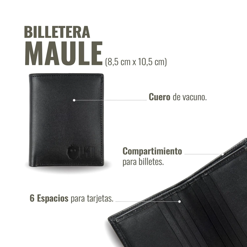 BILLETERA DE CUERO SLIMWALLET OLKI MAULE - NEGRO - 6