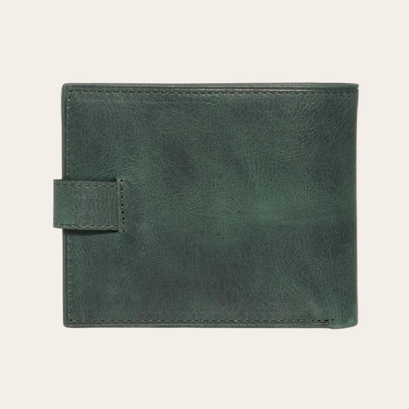 BILLETERA DE CUERO CON PASADOR OLKI LONTUE - VERDE - 4