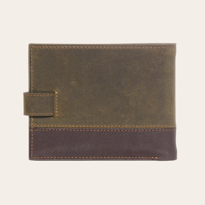 BILLETERA DE CUERO GENUINO CON PASADOR OLKI DALCAHUE - VERDE - 4