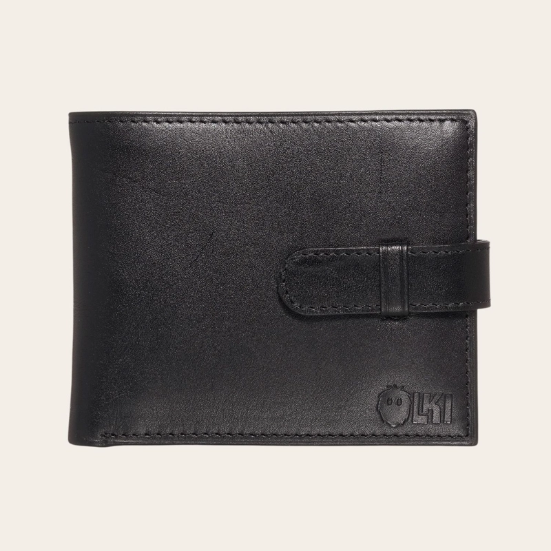 BILLETERA DE CUERO CON PASADOR OLKI LONTUE - NEGRO - 1