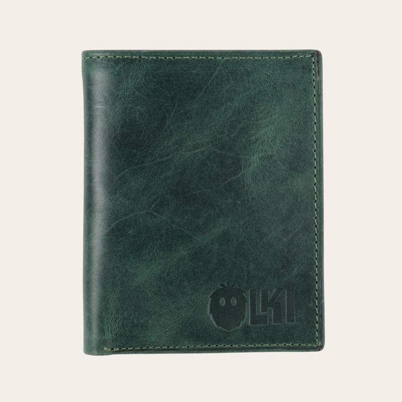 BILLETERA DE CUERO SLIMWALLET OLKI MAULE - VERDE - 1