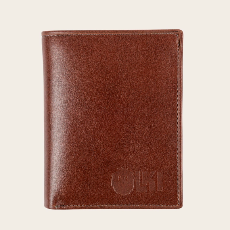 BILLETERA DE CUERO SLIMWALLET OLKI MAULE - CASTAÑO - 1