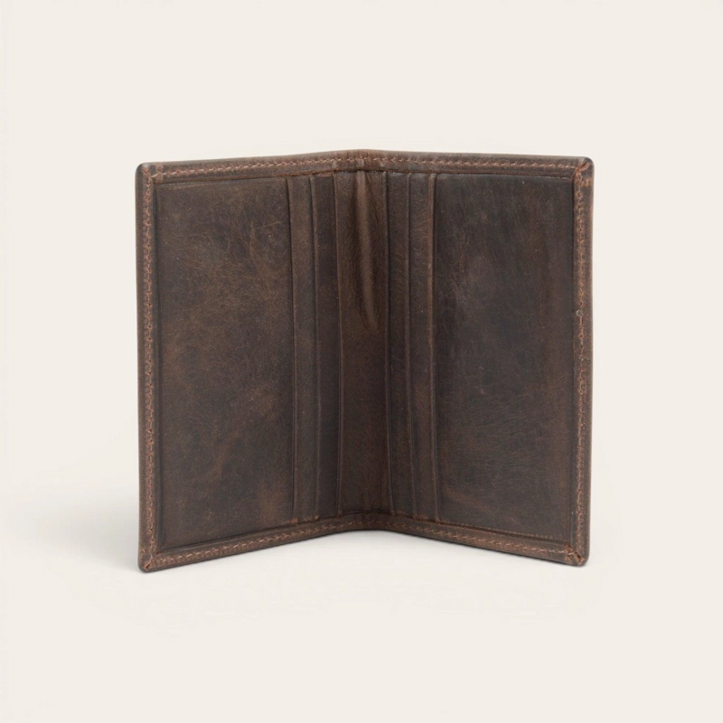 BILLETERA TARJETERO DE CUERO SLIMWALLET OLKI TINGUIRIRICA - CAFE  OSCURO - 2