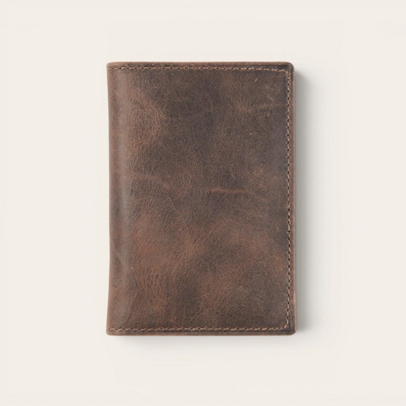 BILLETERA TARJETERO DE CUERO SLIMWALLET OLKI TINGUIRIRICA - CAFE  OSCURO - 3