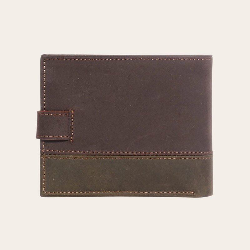 BILLETERA DE CUERO GENUINO CON PASADOR OLKI DALCAHUE - CAFE  OSCURO - 4