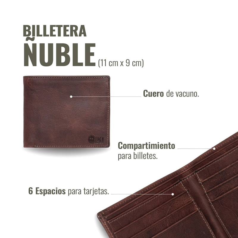 BILLETERA DE CUERO OLKI ÑUBLE - CAFE  OSCURO - 6