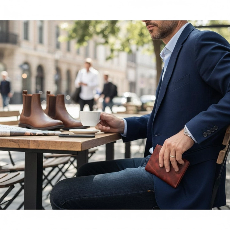 BILLETERA DE CUERO SLIMWALLET OLKI MAULE - ROJO - 2