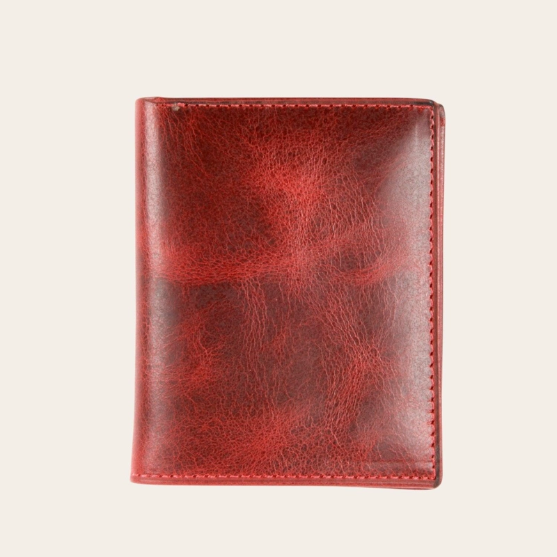 BILLETERA DE CUERO SLIMWALLET OLKI MAULE - ROJO - 4